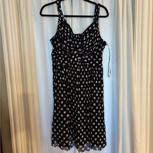 Navy & white polka dot dress